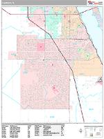 Palm Bay Wall Map Zip Code