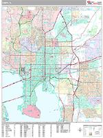 Tampa Wall Map Zip Code