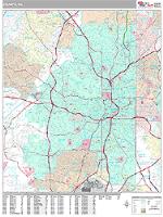 Atlanta Wall Map Zip Code