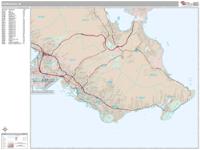 Honolulu Wall Map Zip Code