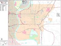 Council Bluffs Wall Map Zip Code