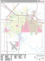 Champaign Wall Map Zip Code
