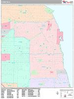 Evanston Wall Map Zip Code
