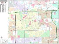Naperville Wall Map Zip Code
