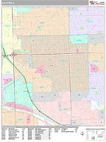 Oak Lawn Wall Map Zip Code