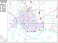 Evansville Wall Map Zip Code