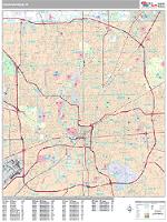 Indianapolis Wall Map Zip Code