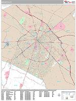 Lexington Wall Map Zip Code