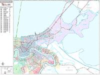 New Orleans Wall Map Zip Code