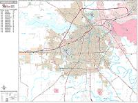 Shreveport Wall Map Zip Code