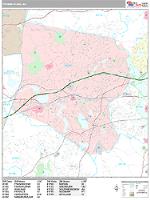 Framingham Wall Map Zip Code