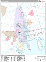 New Bedford Wall Map Zip Code