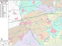 Newton Wall Map Zip Code