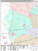 Waltham Wall Map Zip Code