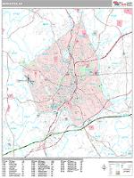 Worcester Wall Map Zip Code