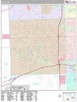 Canton Wall Map Zip Code