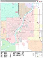 Saginaw Wall Map Zip Code