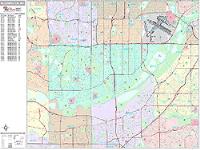 Bloomington Wall Map Zip Code