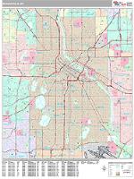 Minneapolis Wall Map Zip Code