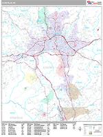 Asheville Wall Map Zip Code
