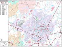 Greensboro Wall Map Zip Code