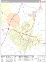 Rocky Mount Wall Map Zip Code