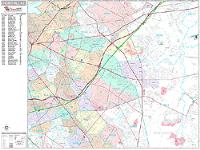 Cherry Hill Wall Map Zip Code
