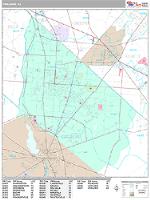 Vineland Wall Map Zip Code