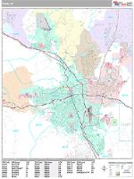 Reno Wall Map Zip Code
