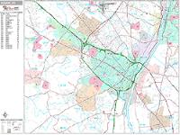 Albany Wall Map Zip Code