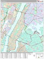 New York Wall Map Zip Code