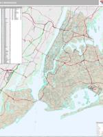 New York 5 Boroughs Wall Map