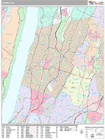 Yonkers Wall Map Zip Code