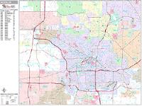 Akron Wall Map Zip Code