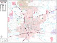 Canton Wall Map Zip Code