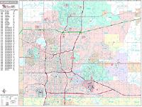 Oklahoma City Wall Map Zip Code