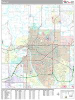 Tulsa Wall Map Zip Code