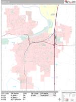 Albany Wall Map Zip Code