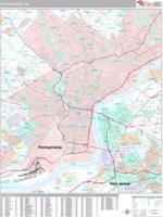 Philadelphia Wall Map Zip Code