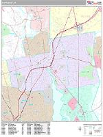 Pawtucket Wall Map Zip Code