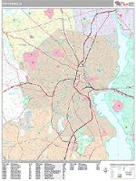 Providence Wall Map Zip Code