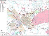Columbia Wall Map Zip Code