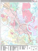 North Charleston Wall Map Zip Code