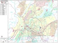 Chattanooga Wall Map Zip Code