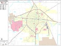 Abilene Wall Map Zip Code