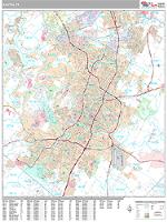 Austin Wall Map Zip Code
