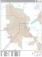 Beaumont Wall Map Zip Code
