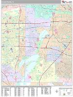 Grand Prairie Wall Map Zip Code