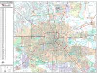 Houston Wall Map Zip Code
