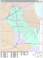 Mesquite Wall Map Zip Code